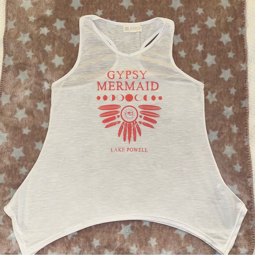 White Gypsy Mermaid Tank Top (1-145)